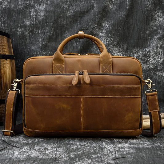 Leather Messenger Laptop Bag for Men 82004
