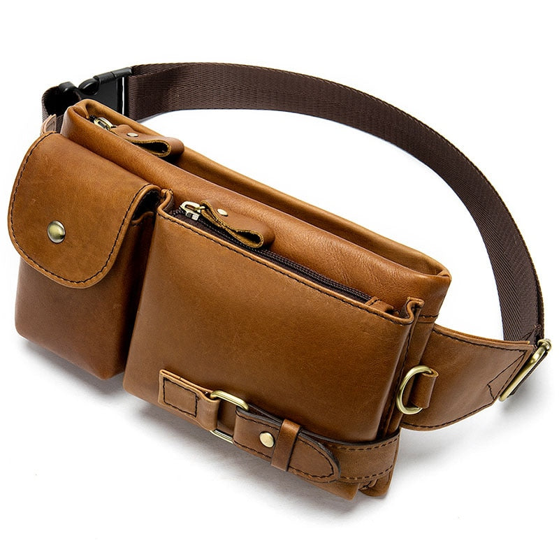 Fashion Waist Bag Leather Fanny Pack for Men 82027