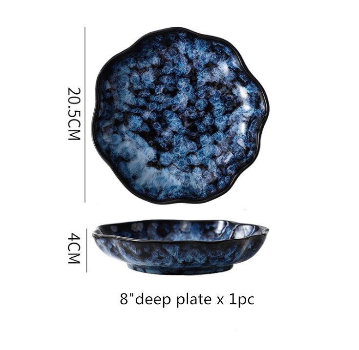 Premium Blue Stoneware Ceramic Dinnerware SKU 70085