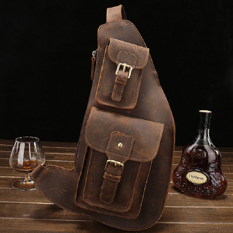 Leather Chest Bag for Men