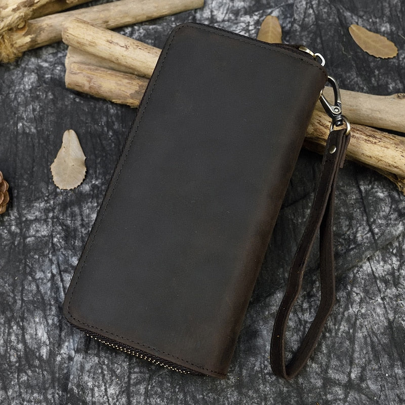 Leather Wallet for Men with Zipper
