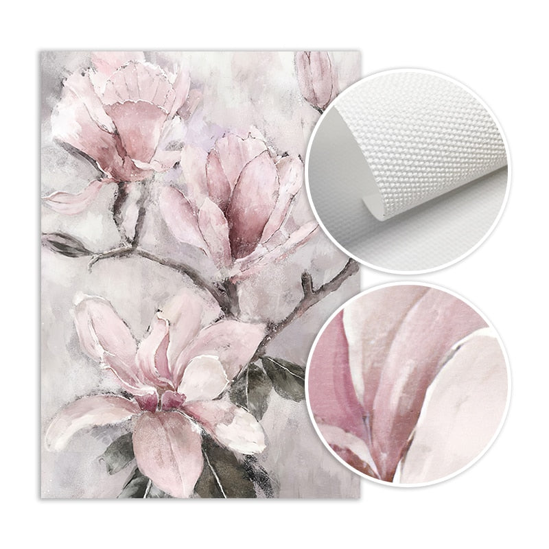 Pink Flower Art Print on Canvas