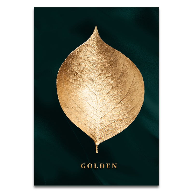 Golden Leaf Art Print on Canvas