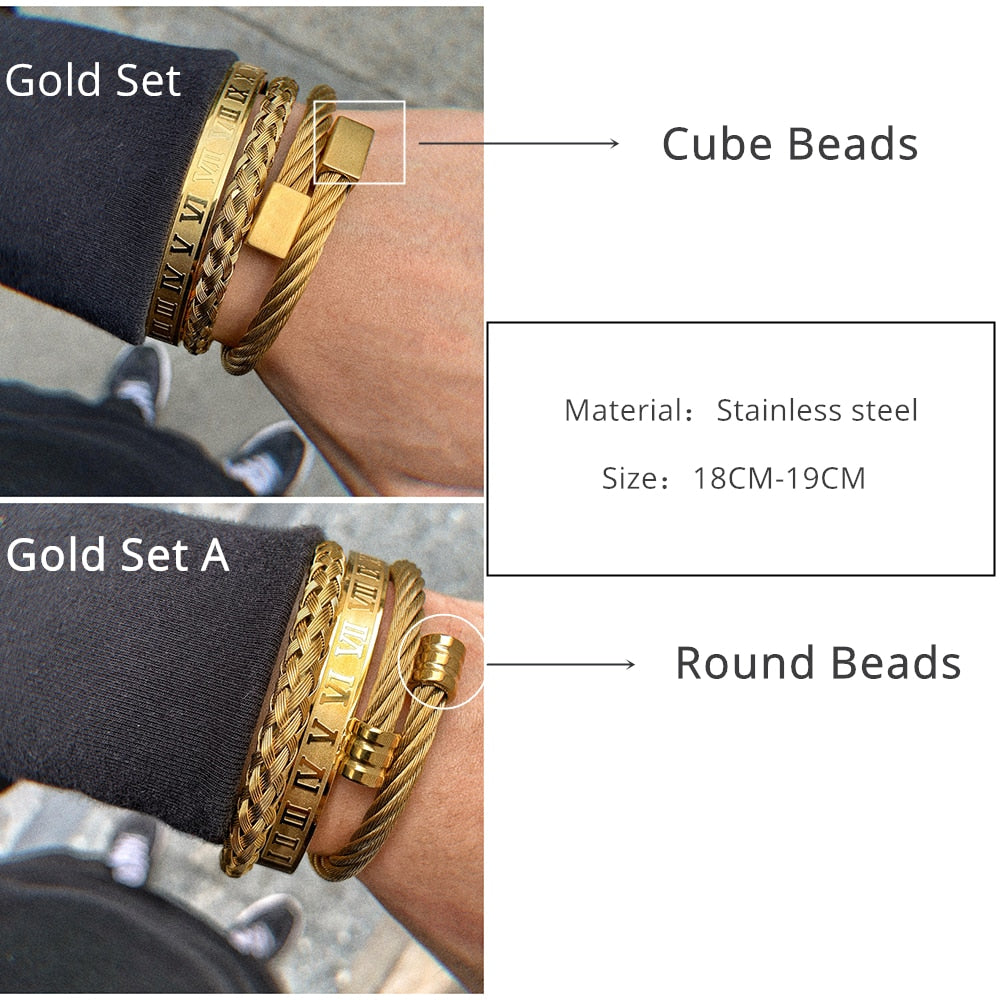 Stainless Steel Charm Bracelet for Men