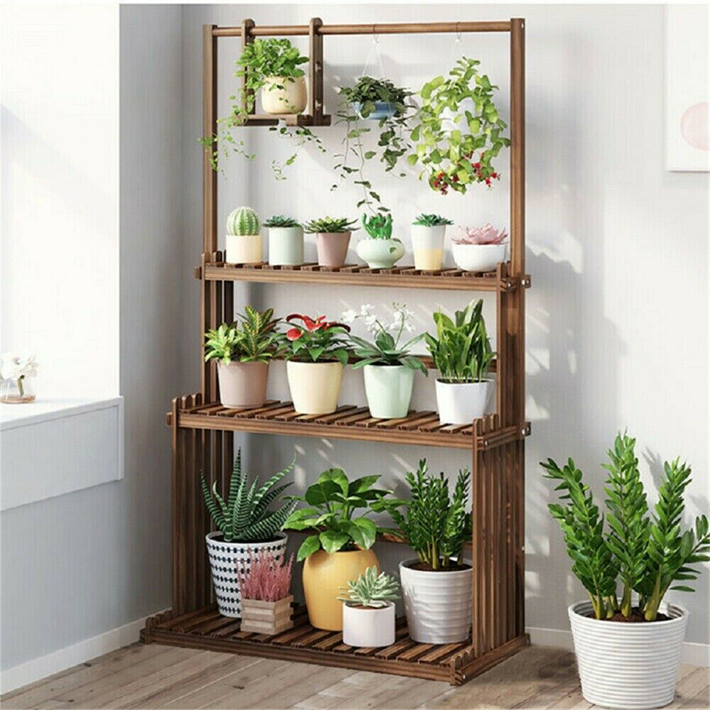 plant pot base outdoor Solid Wood Plant Pot Stand for Indoor and Outdoor SKU 35015