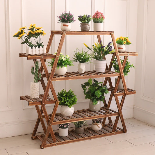 Solid Wood Plant Pot Stand for Indoor and Outdoor SKU 35012
