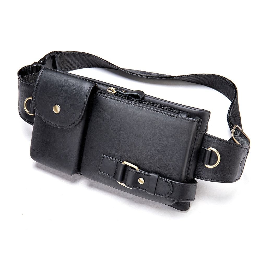 Fashion Waist Bag Leather Fanny Pack for Men 82027