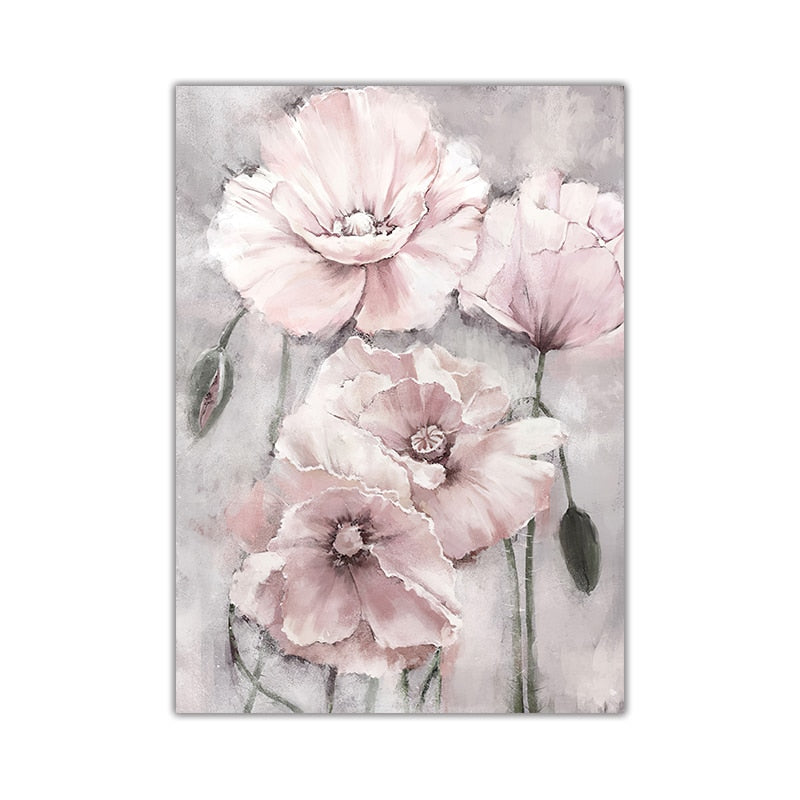 Pink Flower Art Print on Canvas