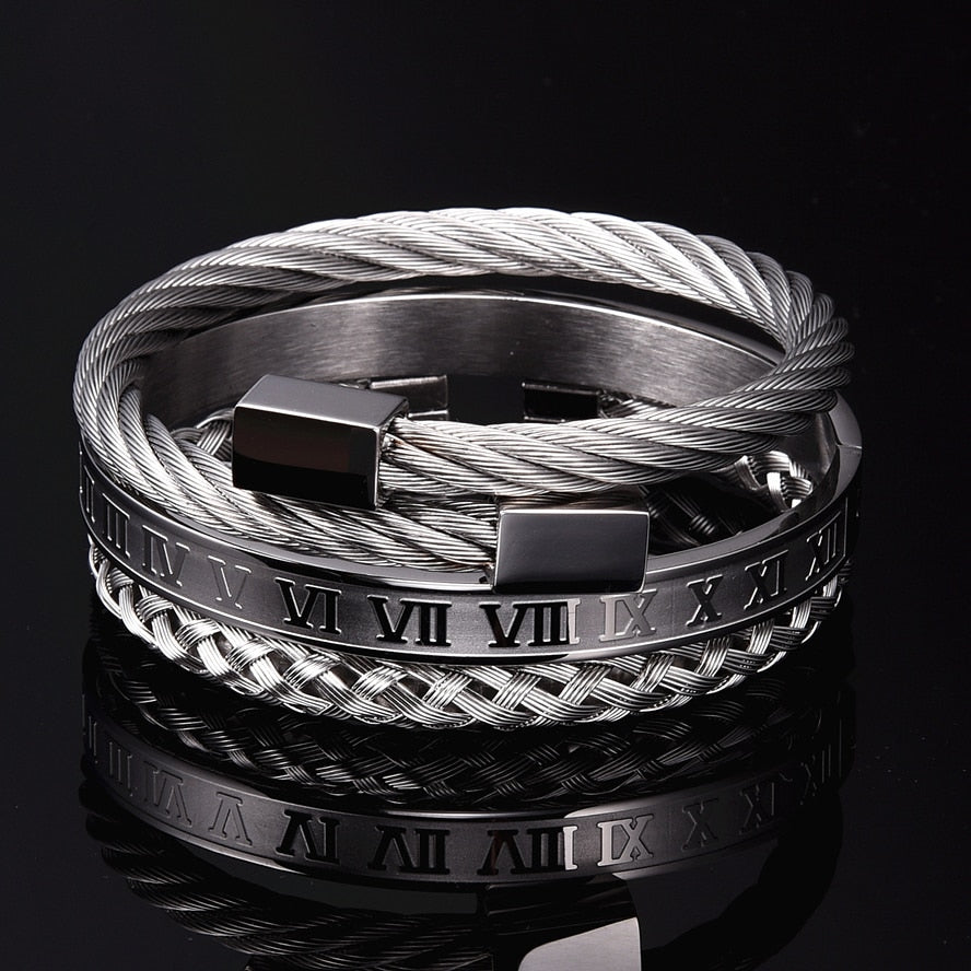 Stainless Steel Charm Bracelet for Men