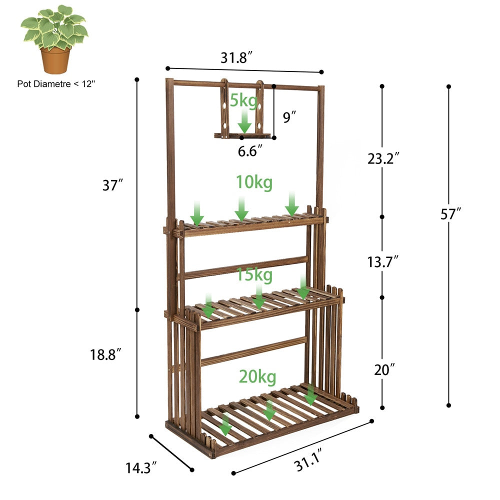 Solid Wood Plant Pot Stand for Indoor and Outdoor SKU 35015