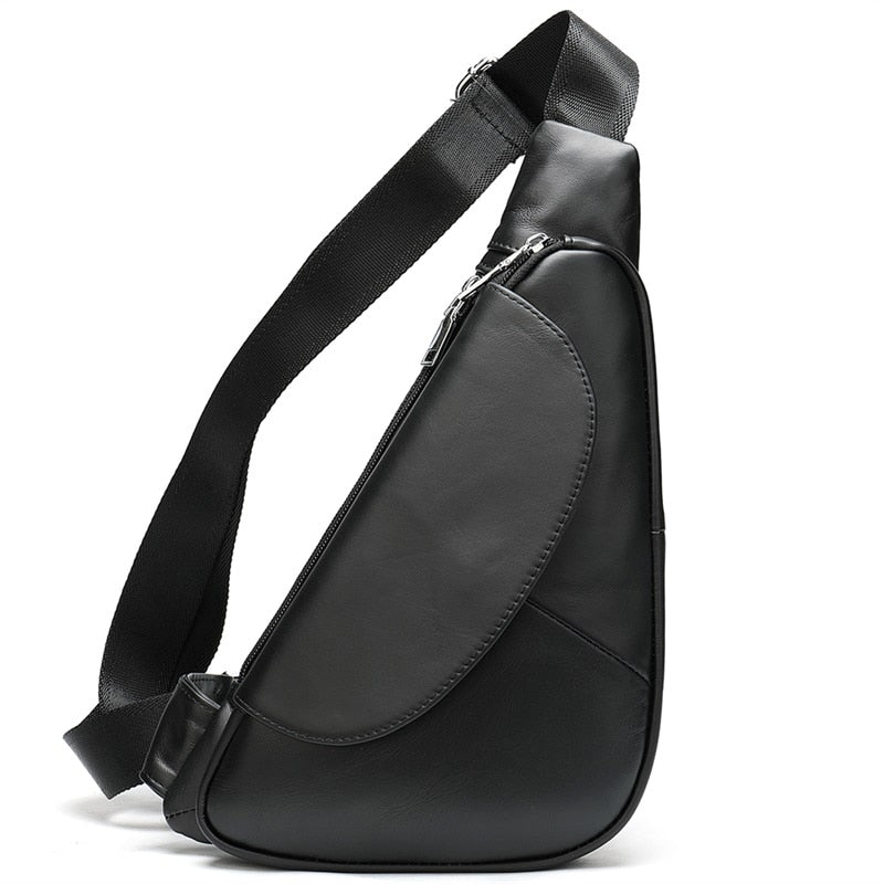Leather Sling Crossbody Chest Bag for Men 82029