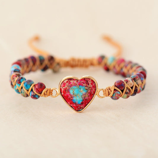 Natural Stone Bracelet Heart Shape