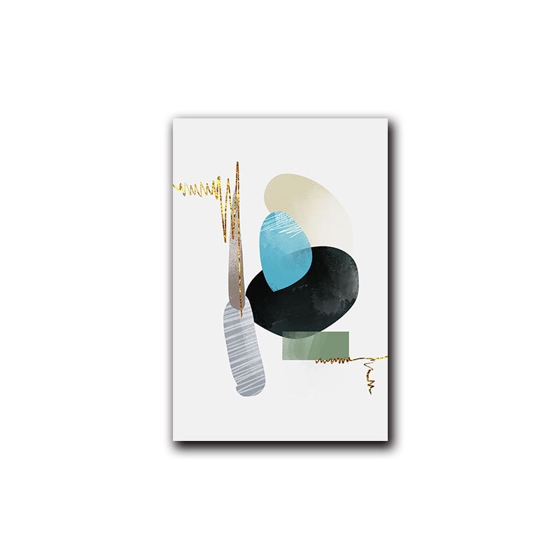 Modern Geometric Shape Art Print on Canvas