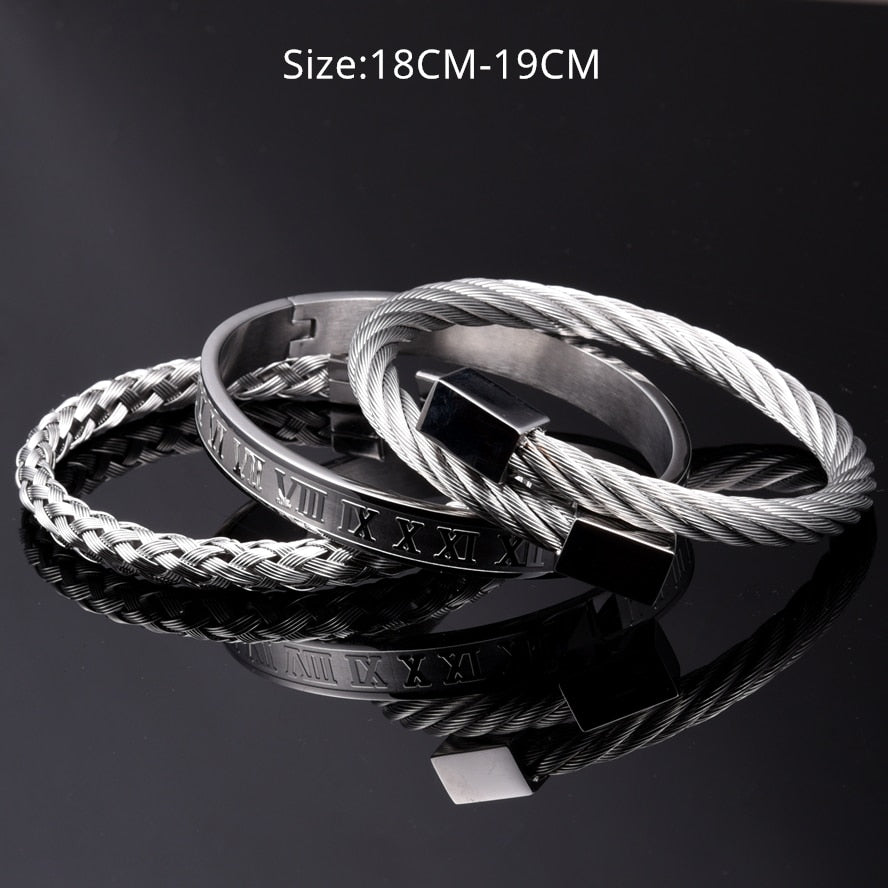 Stainless Steel Charm Bracelet for Men