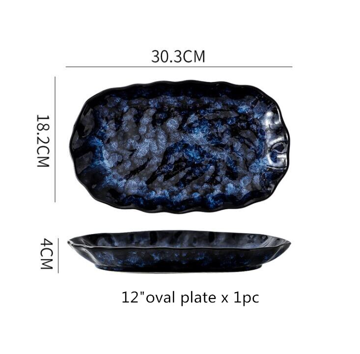Premium Blue Stoneware Ceramic Dinnerware SKU 70085