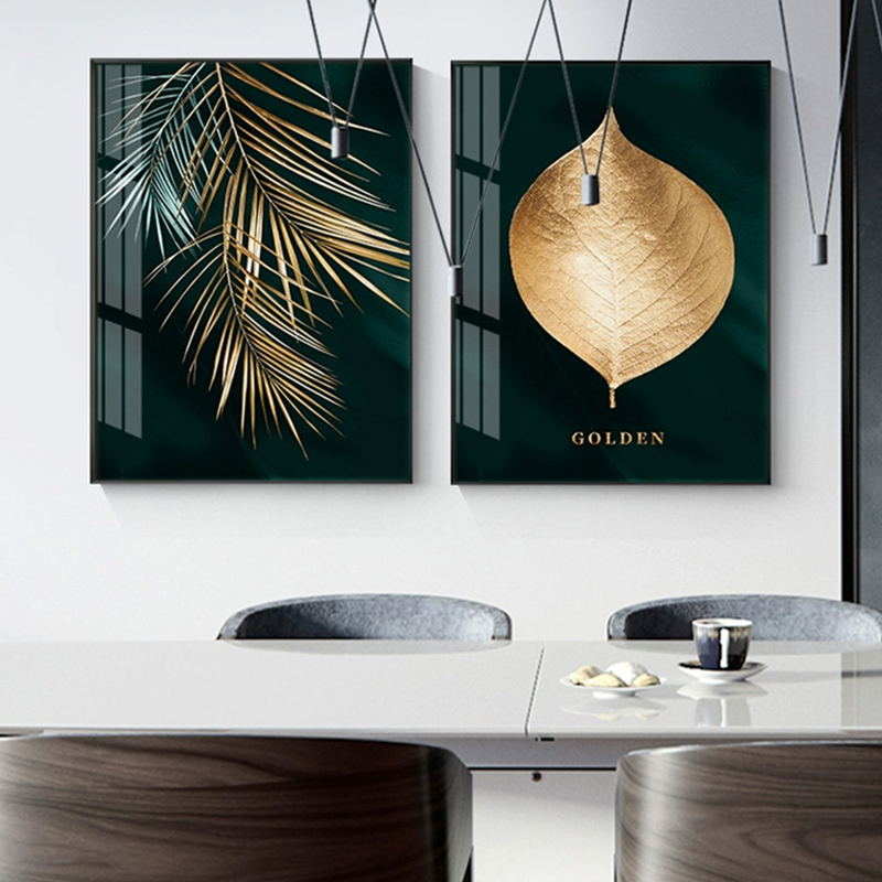 Golden Leaf Art Print on Canvas
