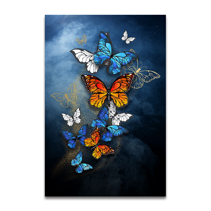Butterflies in Wonderland Art Print on Canvas