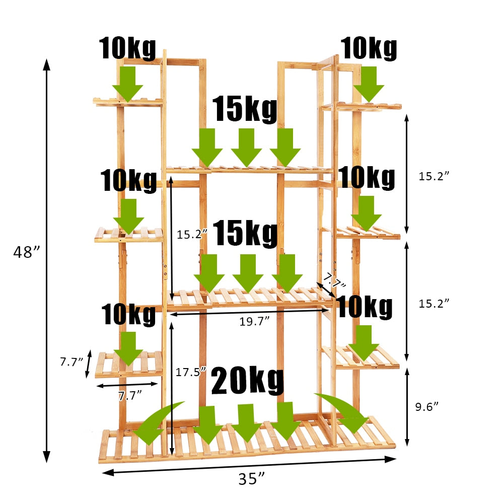 Bamboo Plant Pot Stand for Indoor and Outdoor SKU 35008