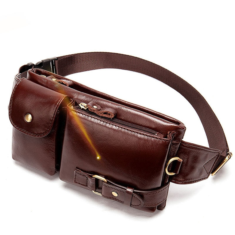 Fashion Waist Bag Leather Fanny Pack for Men 82027