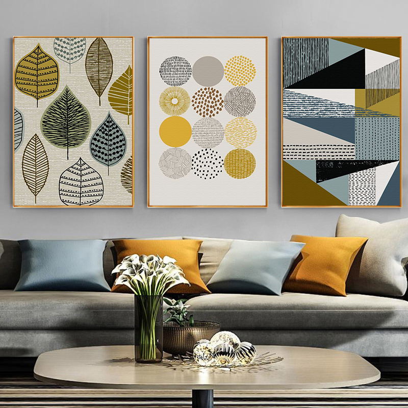Modern Geometric Shape Art Print on Canvas