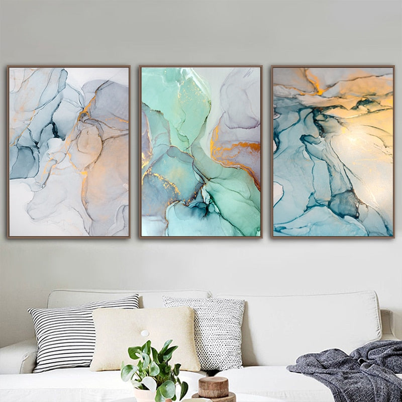 Abstract Watercolor Art Print on Canvas