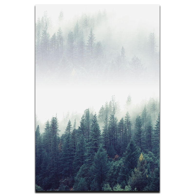 Mist and Forest Art Print on Canvas