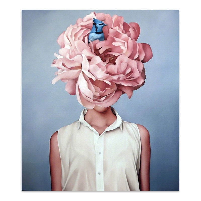 Floral Woman Art Print on Canvas S2