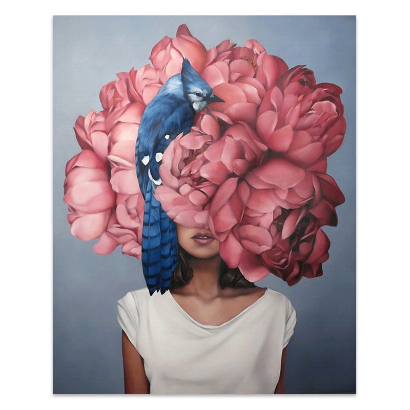 Floral Woman Art Print on Canvas