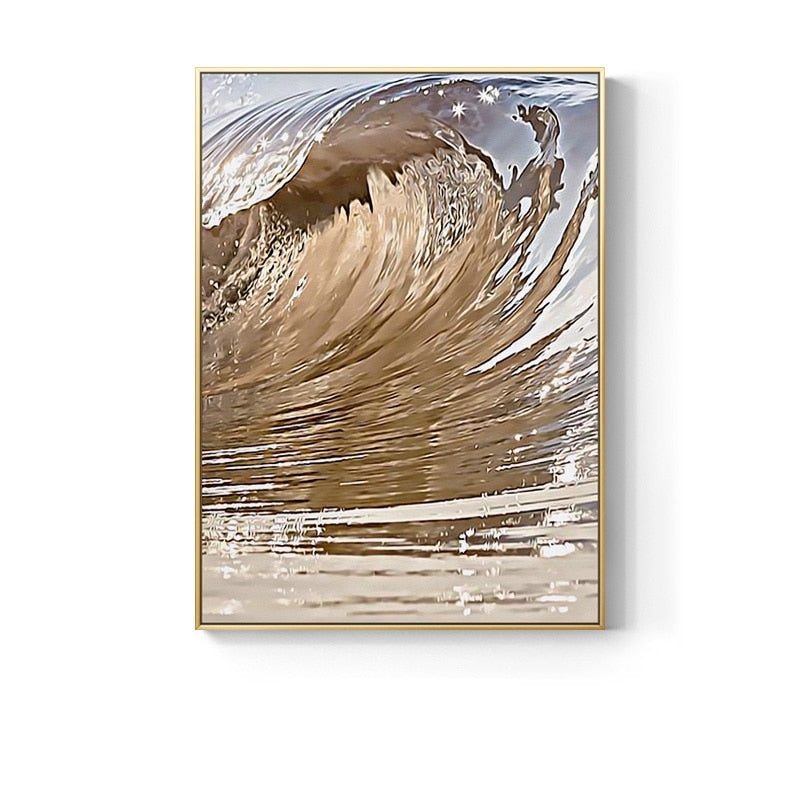 Golden Feather Art Print on Canvas