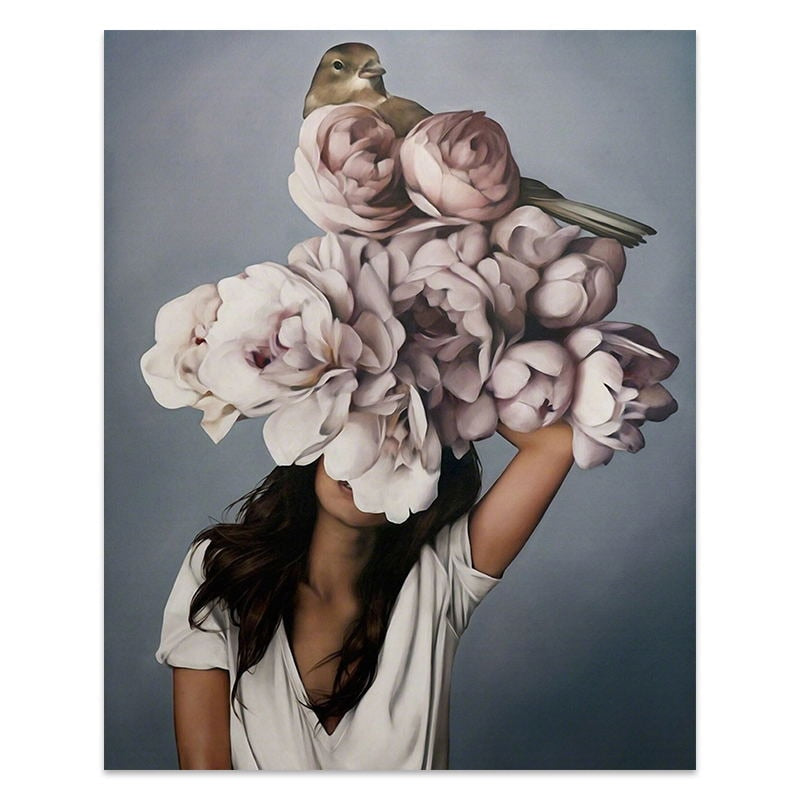 Floral Woman Art Print on Canvas S2