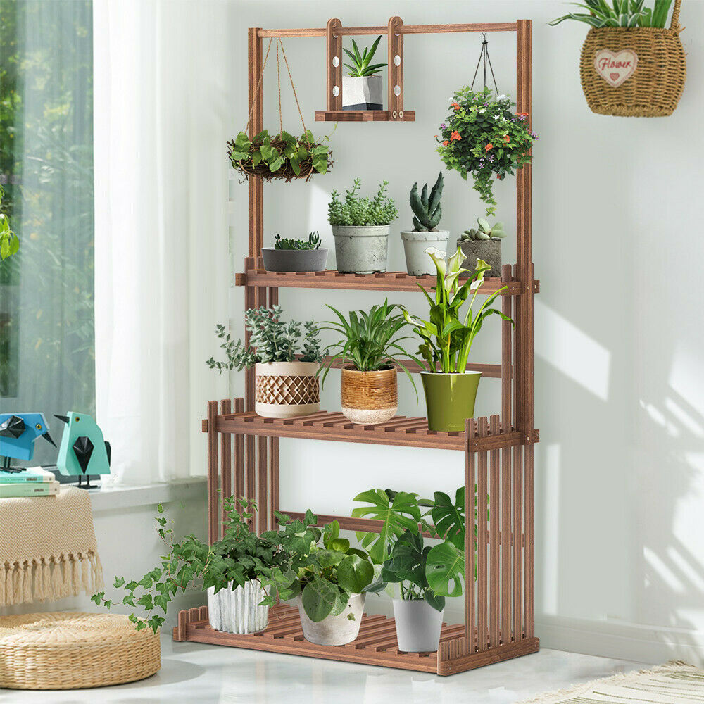 Solid Wood Plant Pot Stand for Indoor and Outdoor SKU 35015
