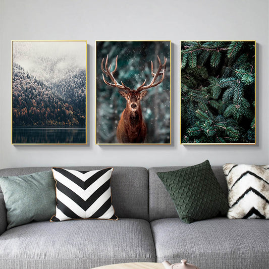 Forest Deer Art Print on Canvas