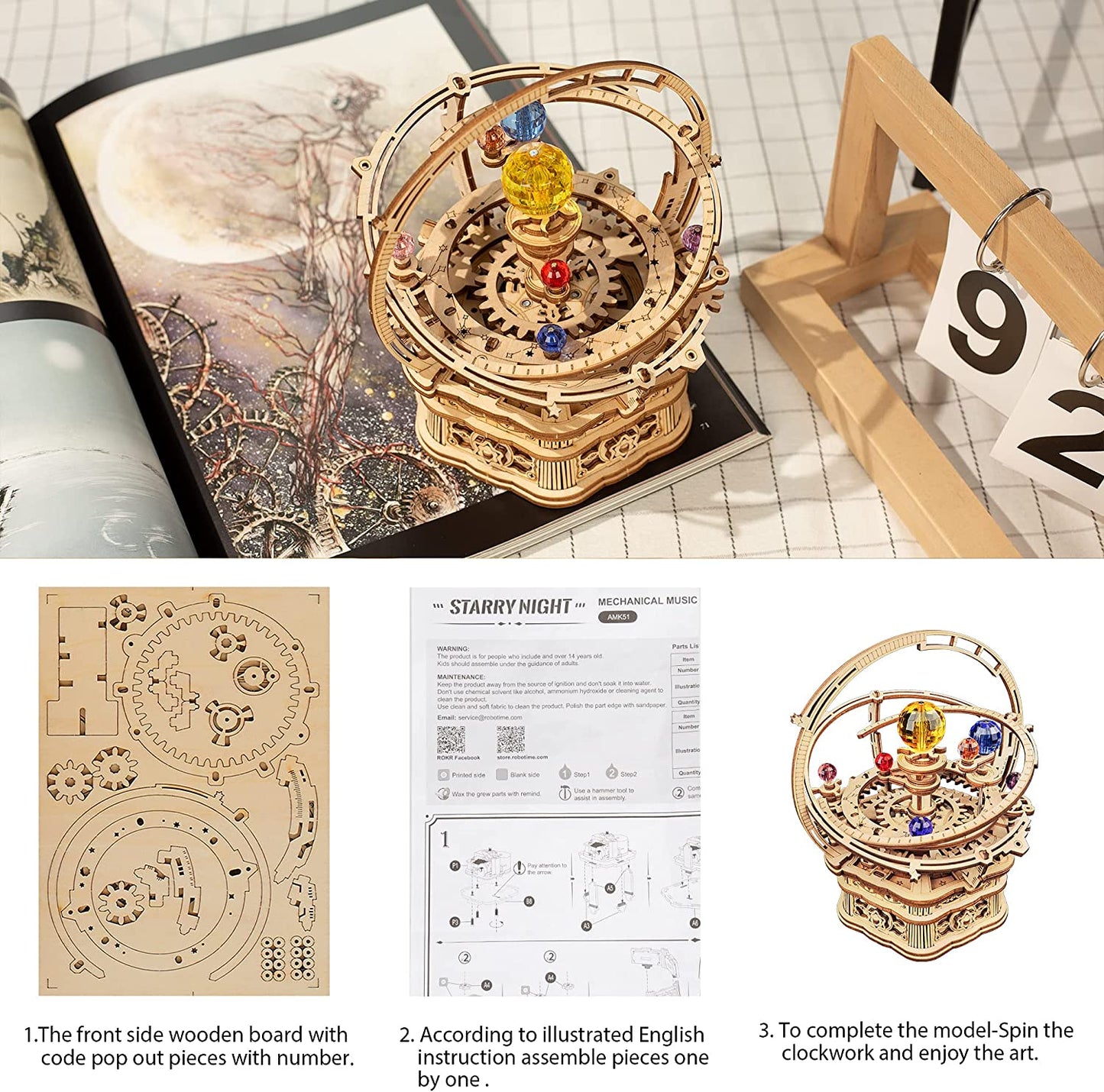3D Puzzle DIY Wooden Model Music Box