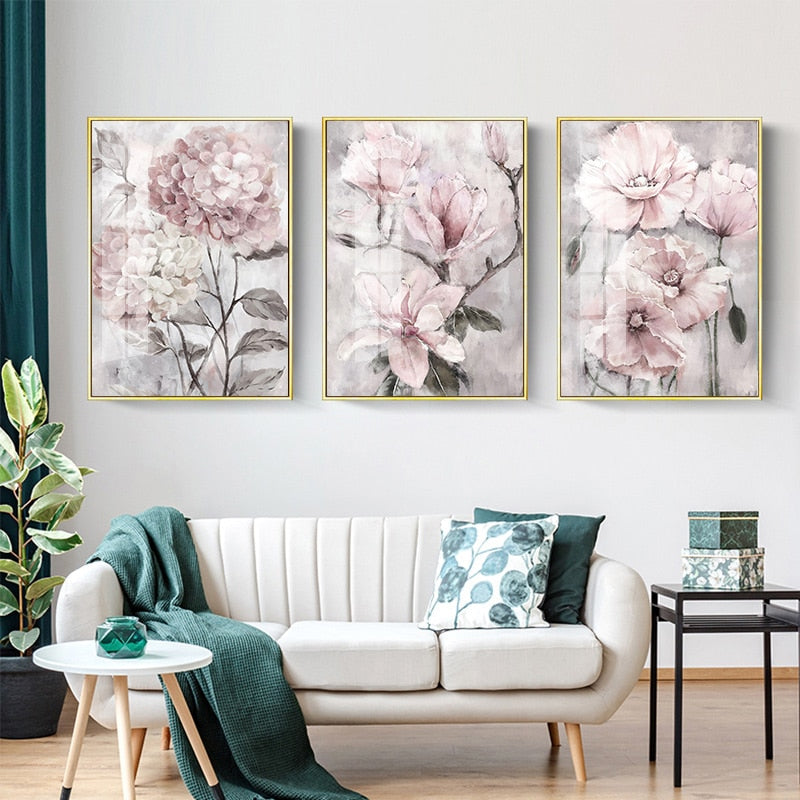 Pink Flower Art Print on Canvas