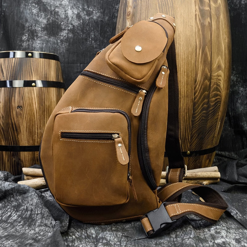 Leather Chest Bag for Men