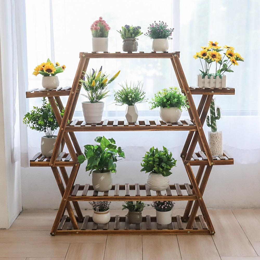 Solid Wood Plant Pot Stand for Indoor and Outdoor SKU 35012