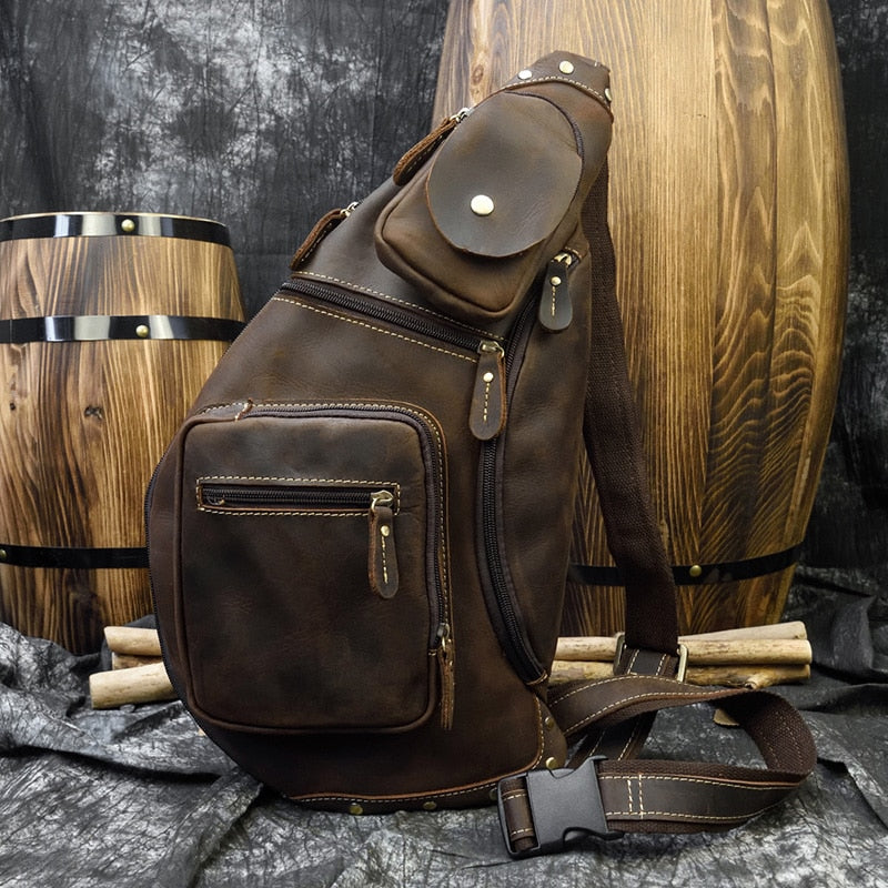Leather Chest Bag for Men