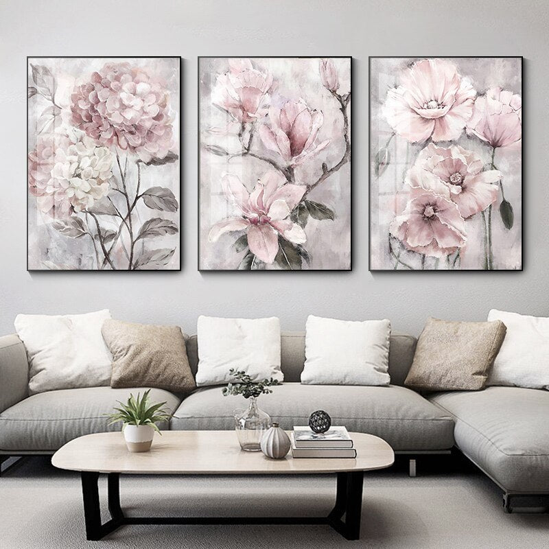 Pink Flower Art Print on Canvas