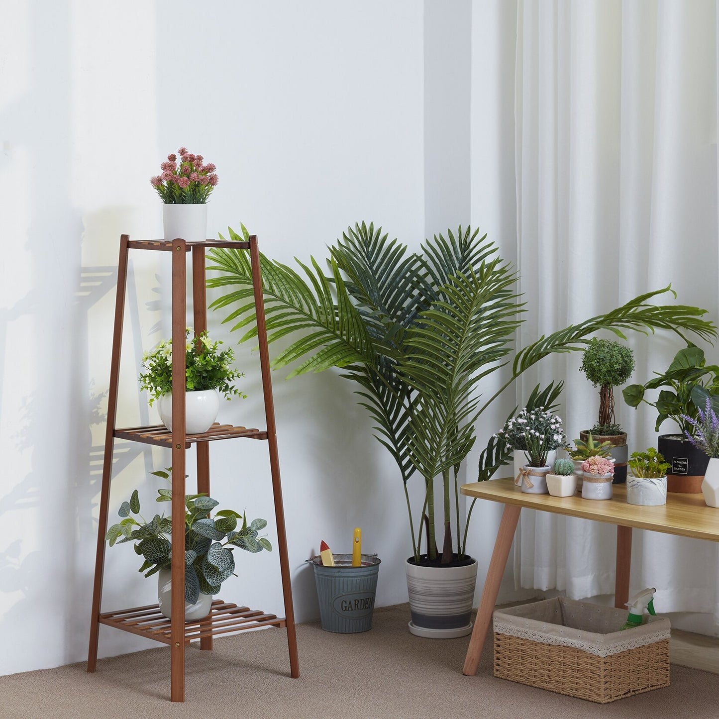 Solid Wood Plant Pot Stand for Indoor and Outdoor SKU 35011
