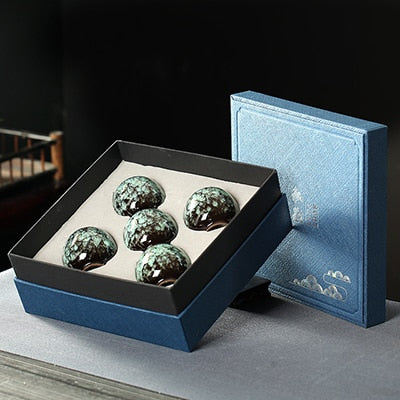 5 Piece Ceramic Porcelain Zen Tea Cup Set SKU 70012
