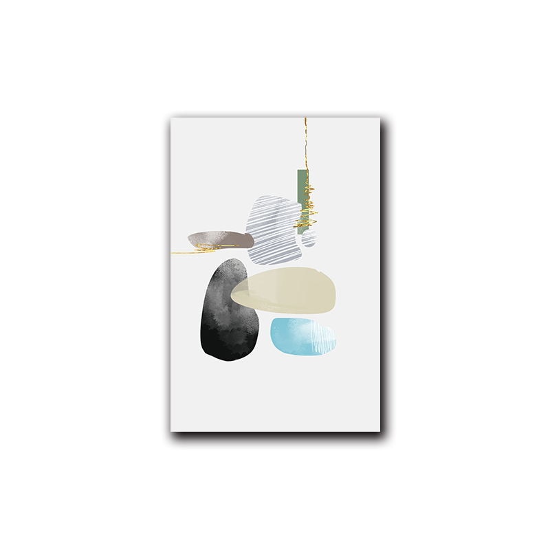 Modern Geometric Shape Art Print on Canvas
