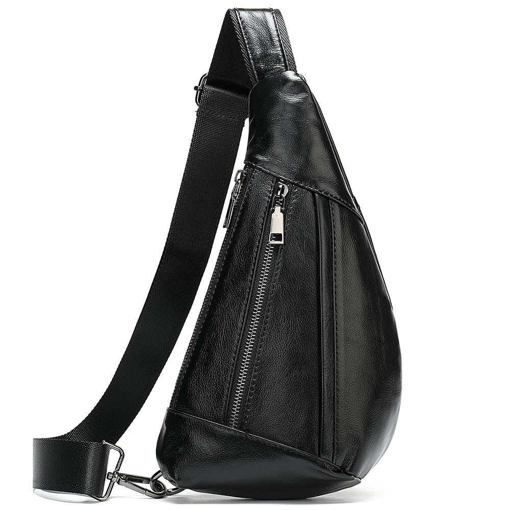 Leather Sling Crossbody Chest Bag for Men 82029