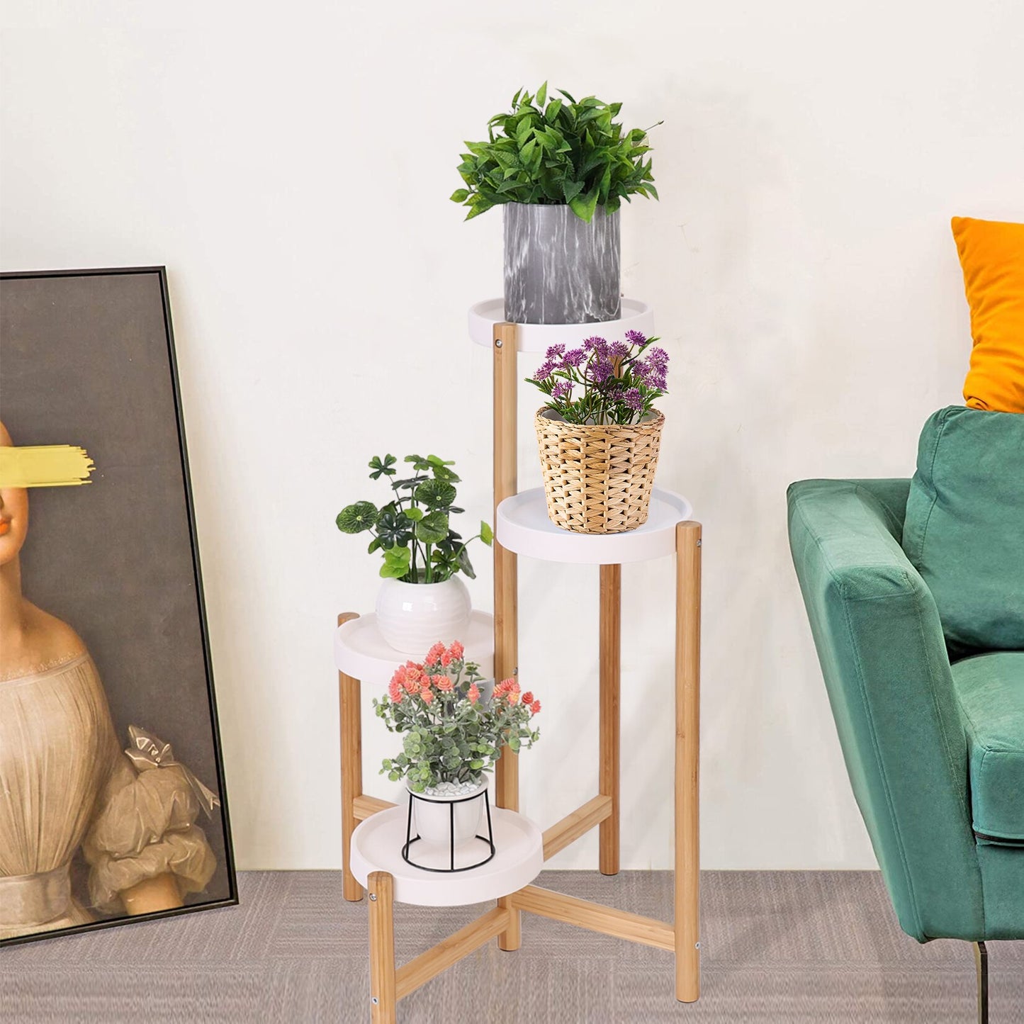 Bamboo Plant Pot Stand for Indoor and Outdoor SKU 35014