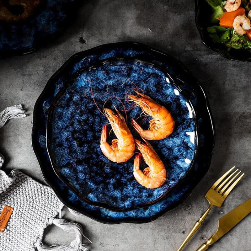 Premium Blue Stoneware Ceramic Dinnerware SKU 70085