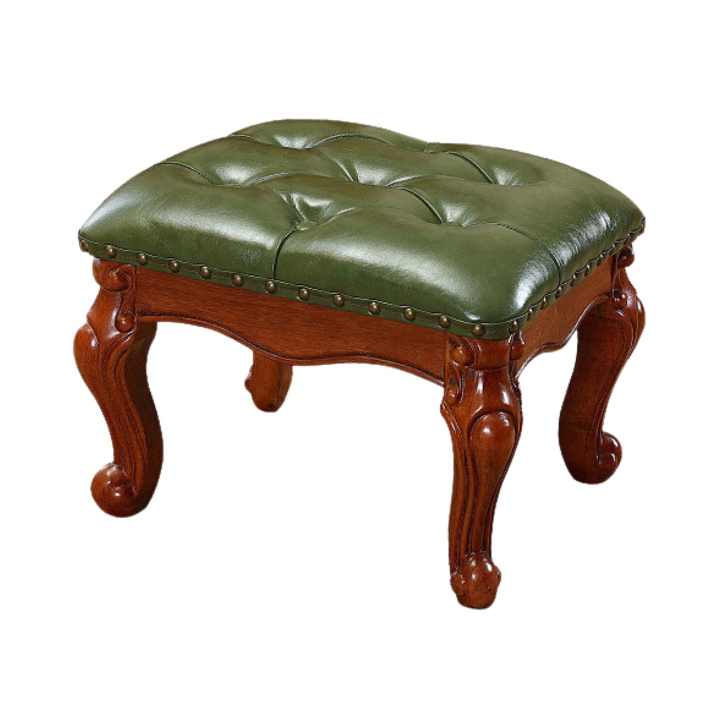 Solid Wood Upholstered Accent Stool Ottoman SKU 52011