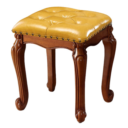 Solid Wood Upholstered Accent Stool Ottoman SKU 52011