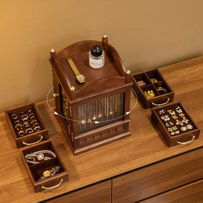 Rotatable Wooden Jewelry Box with Magic Theme SKU 21173