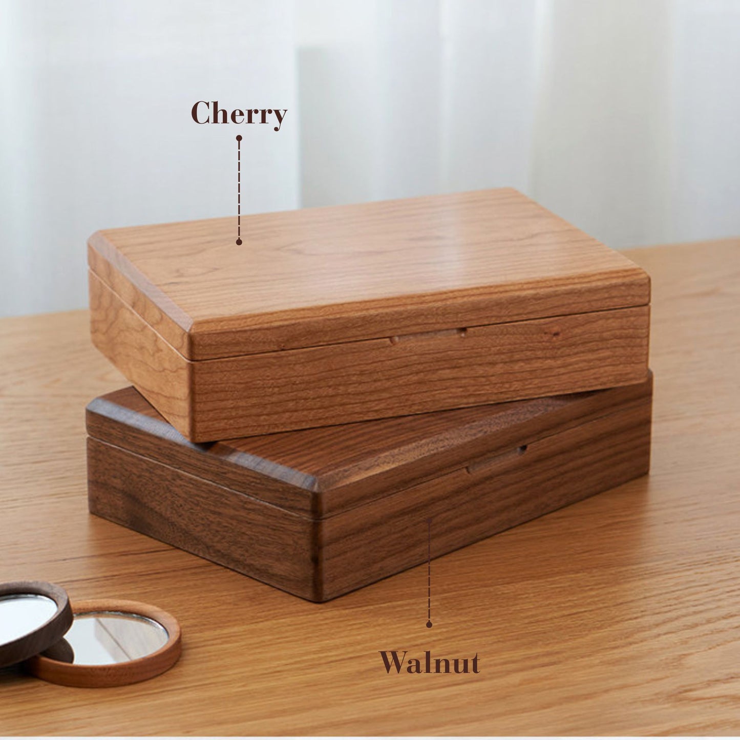 Single Layer Solid Wood Jewelry Box SKU 21184