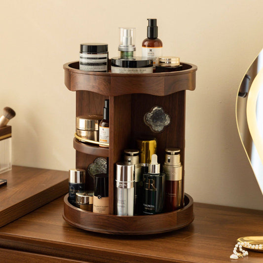 Wooden Rotatable Makeup and Cosmetic Organizer SKU 53008