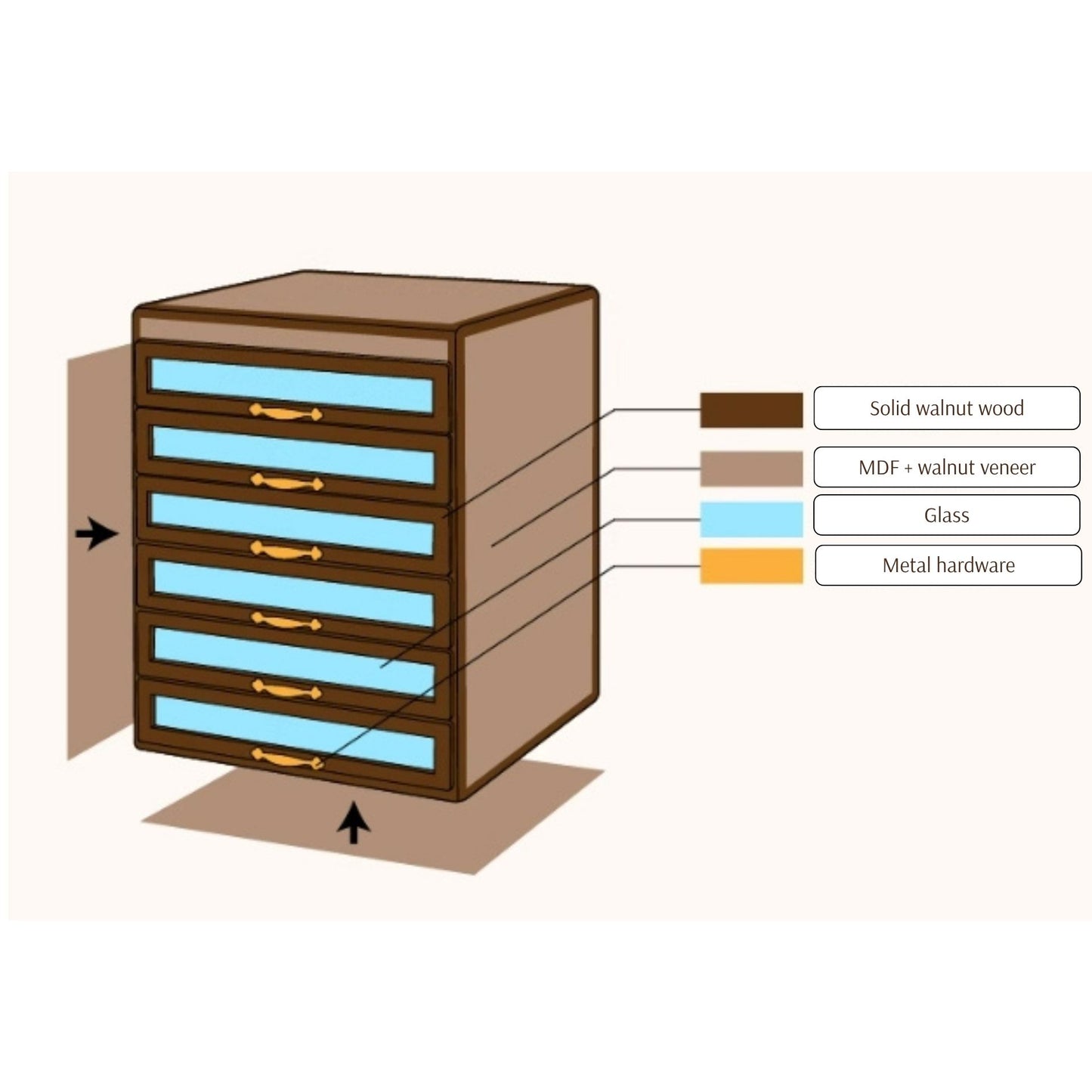 Large Wooden Jewelry Organizer with Drawers SKU 21146